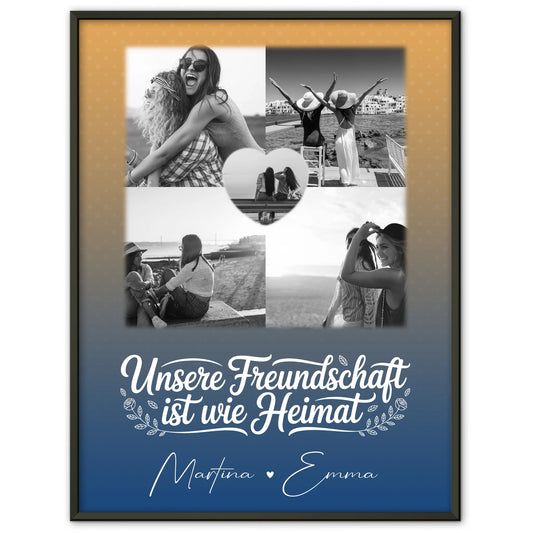 Freundinnen Bild Personalisiert Poster für die Busenfreundin 4 Fotos und 1 Herz Foto