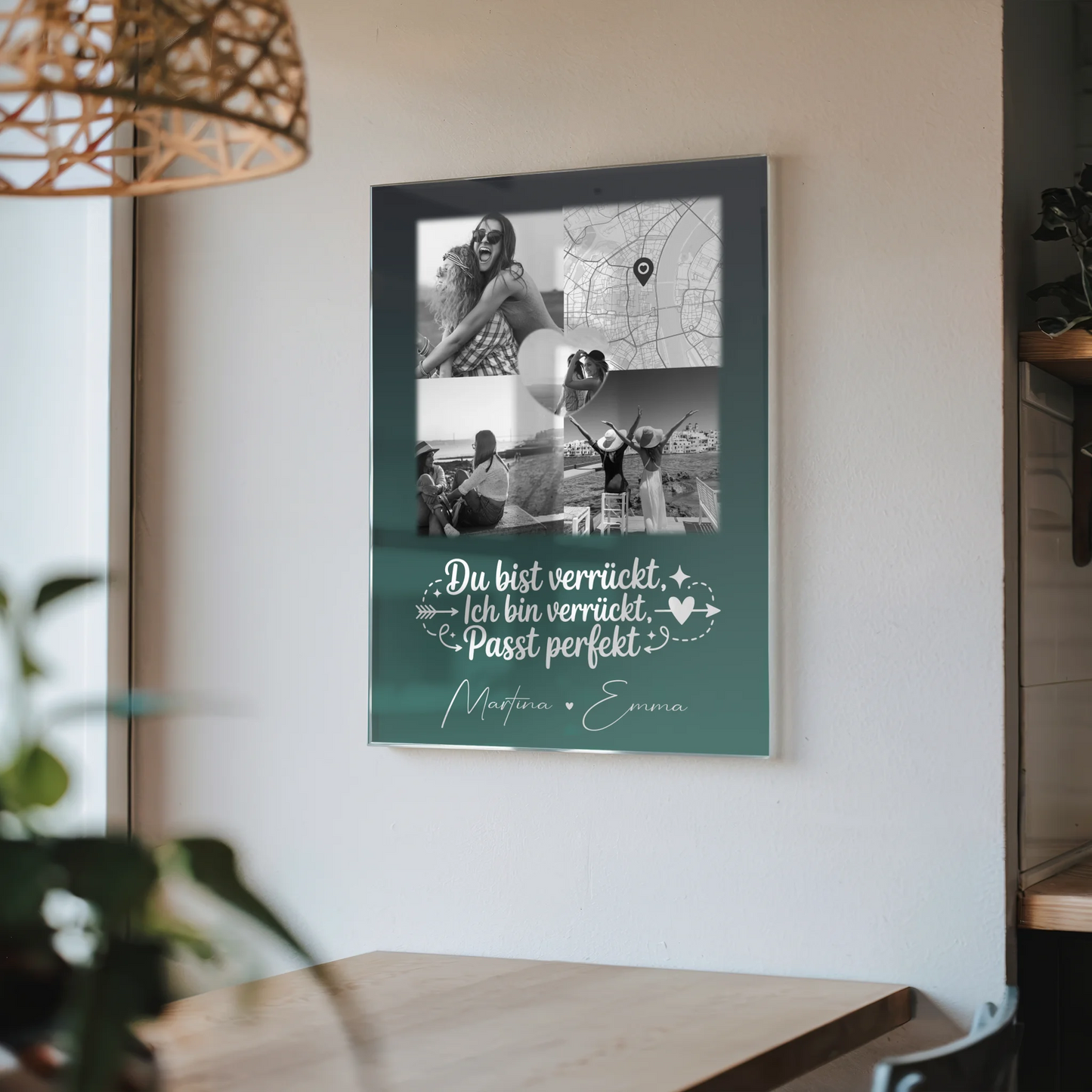Personalisierte Fotogeschenke für beste Freundin mit 3 Fotos Herz Karte Danke Mama für alles