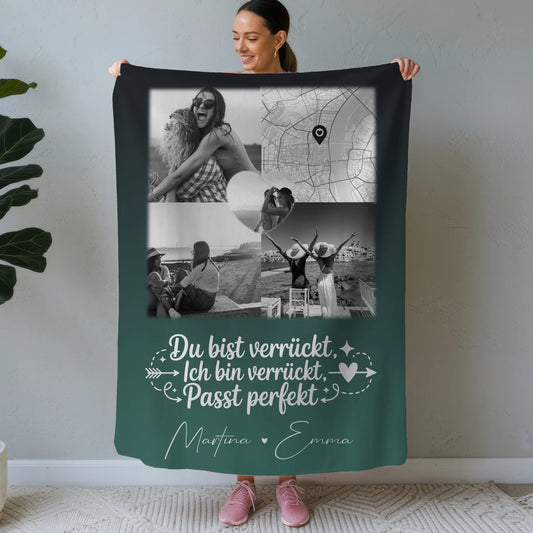 Beste Freundin Decke mit 3 Fotos Herz Foto Karte Danke Mama für alles personalisiertes Geschenk 1