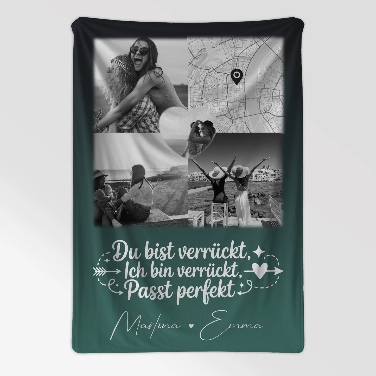 Beste Freundin Decke mit 3 Fotos Herz Foto Karte Danke Mama für alles personalisiertes Geschenk 7