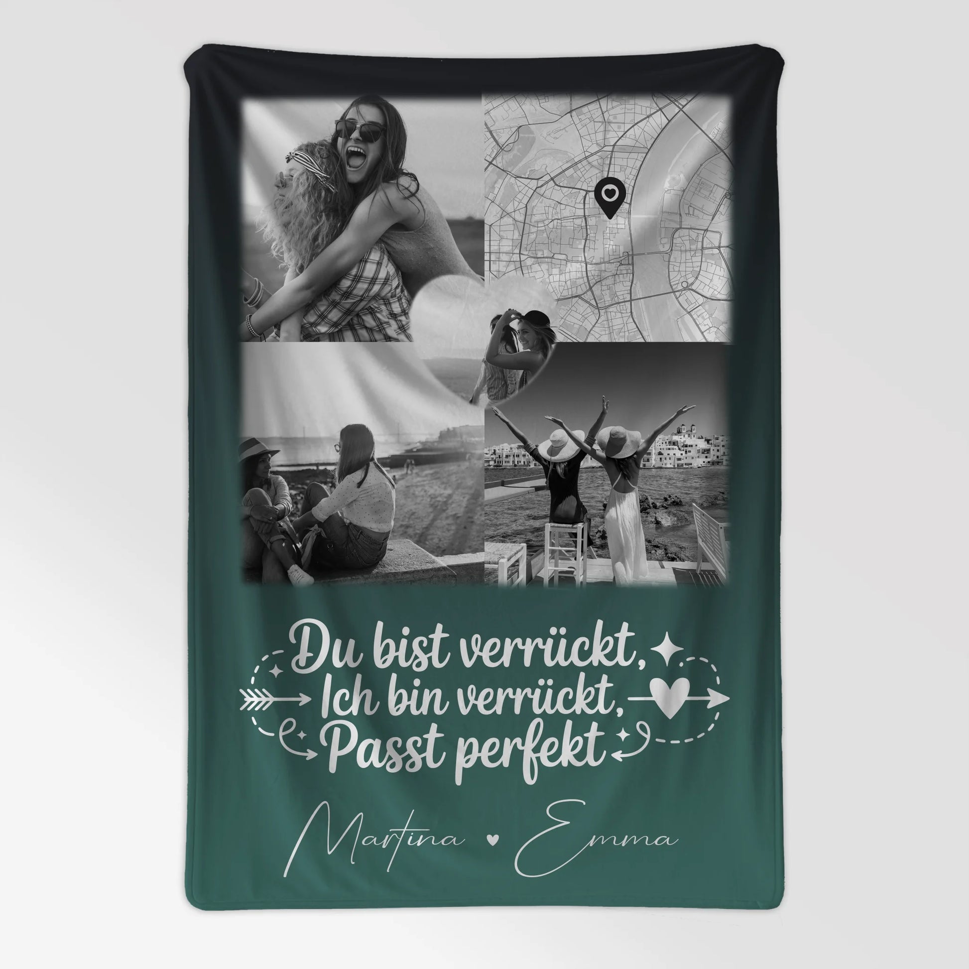 Beste Freundin Decke mit 3 Fotos Herz Foto Karte Danke Mama für alles personalisiertes Geschenk 7