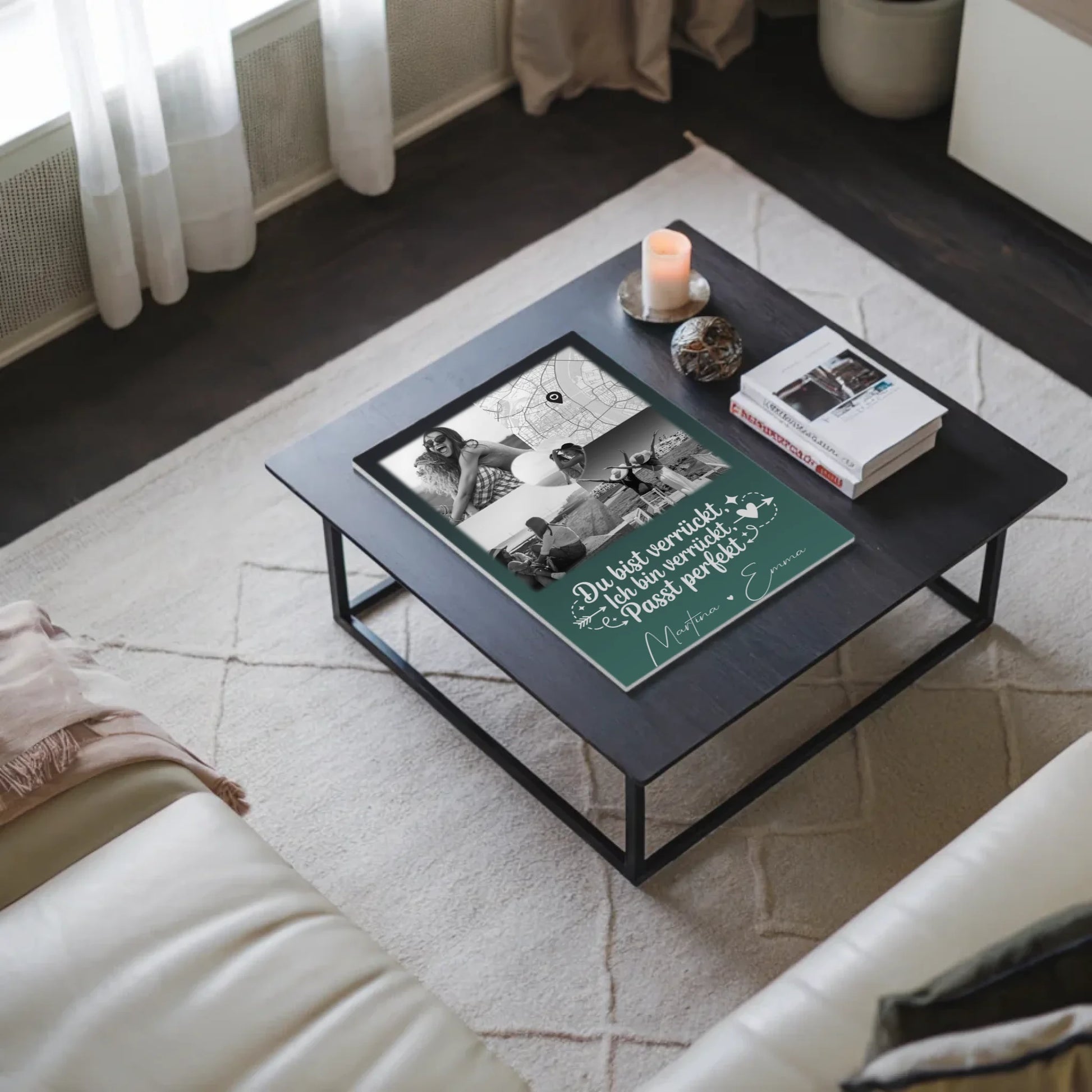 Beste Freundin Fotoboard mit 3 Fotos und Herz Foto Karte Danke Mama für alles personalisiertes Geschenk 3