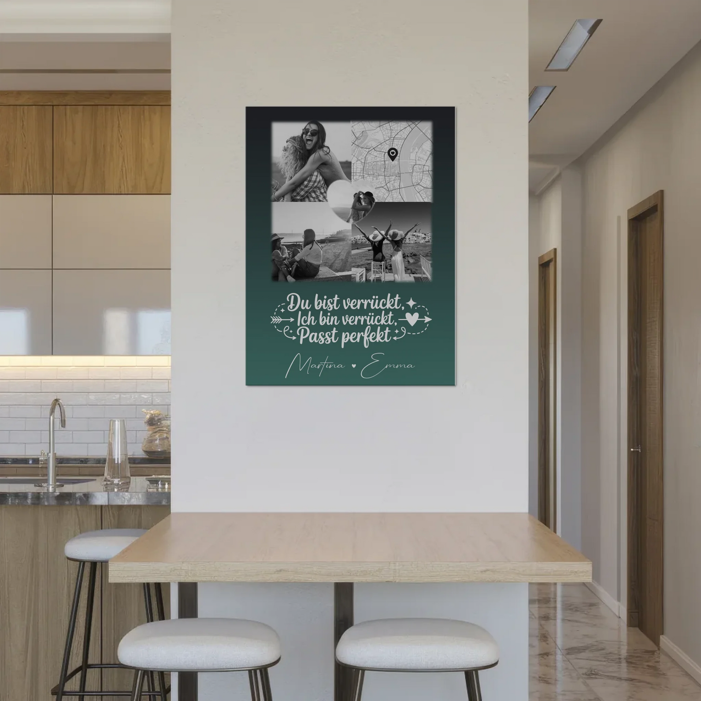 Beste Freundin Fotoboard mit 3 Fotos und Herz Foto Karte Danke Mama für alles personalisiertes Geschenk 8