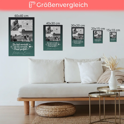 Beste Freundin Fotoboard mit 3 Fotos und Herz Foto Karte Danke Mama für alles personalisiertes Geschenk
