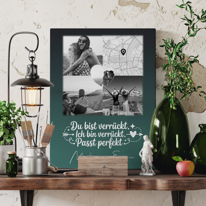 Personalisierte Leinwand beste Freundin mit 3 Fotos und Herz Foto Karte Danke Mama für alles 3