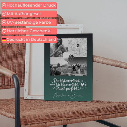 Personalisierte Leinwand beste Freundin mit 3 Fotos und Herz Foto Karte Danke Mama für alles 5