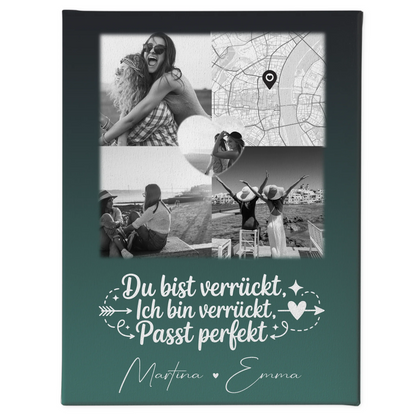 Personalisierte Leinwand beste Freundin mit 3 Fotos und Herz Foto Karte Danke Mama für alles 1