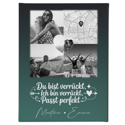 Personalisierte Leinwand beste Freundin mit 3 Fotos und Herz Foto Karte Danke Mama für alles 1