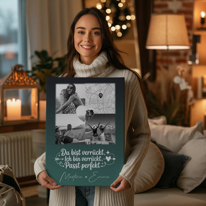 Personalisierte Leinwand beste Freundin mit 3 Fotos und Herz Foto Karte Danke Mama für alles 2