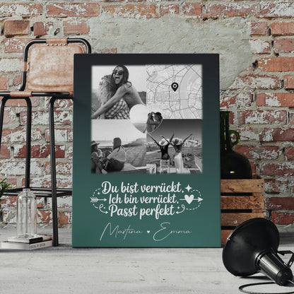 Personalisierte Leinwand beste Freundin mit 3 Fotos und Herz Foto Karte Danke Mama für alles 4