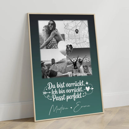 Personalisierbares Poster beste Freundin Danke Mama für alles 3 Fotos 1 Herz Foto Karte