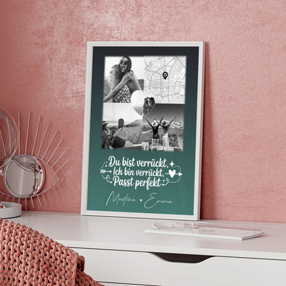 Personalisierbares Poster beste Freundin Danke Mama für alles 3 Fotos 1 Herz Foto Karte