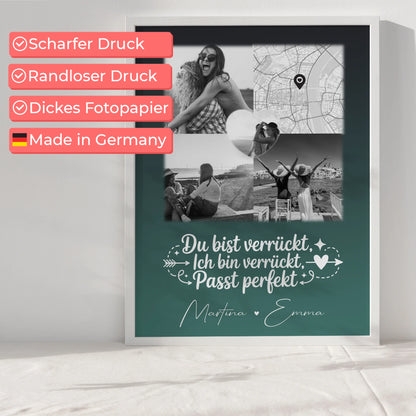 Personalisierbares Poster beste Freundin Danke Mama für alles 3 Fotos 1 Herz Foto Karte