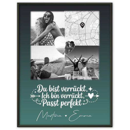 Personalisierbares Poster beste Freundin Danke Mama für alles 3 Fotos 1 Herz Foto Karte