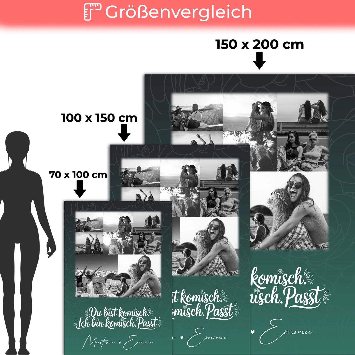 Beste Freundin Decke mit 8 Fotos und Herz Foto Personalisiertes Geschenk Life doesnt come with a manual 5