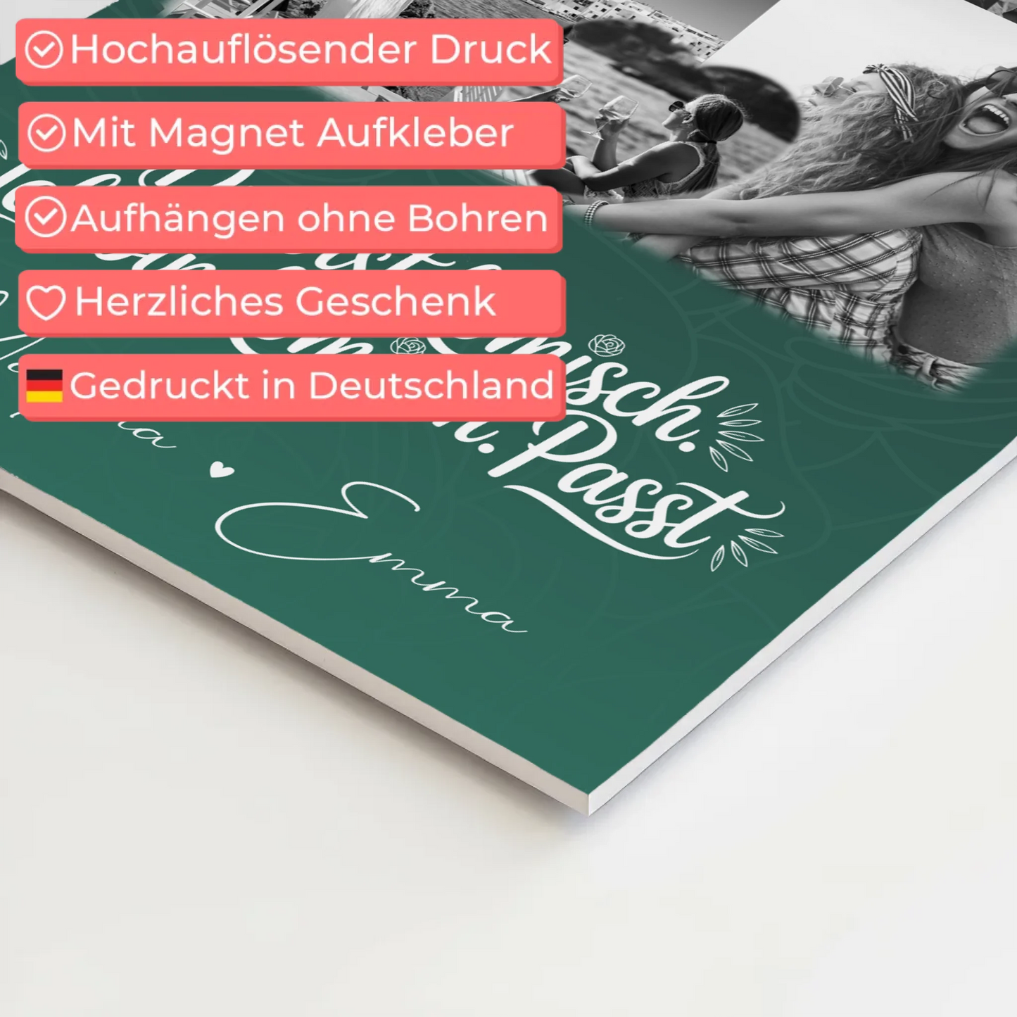 Personalisierte Geschenke für beste Freundin mit 8 Fotos und Herz Motiv Life doesnt come with a manual