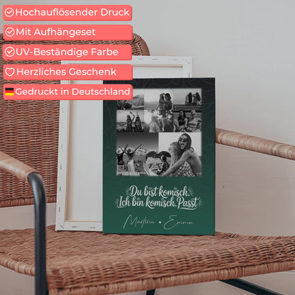 Personalisierte Leinwand für Freundinnen mit 8 Fotos und Herz Motiv Life doesnt come with a manual 5