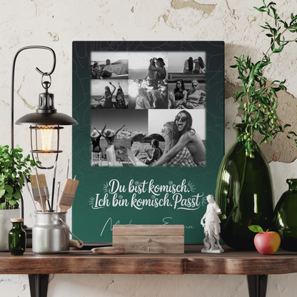 Personalisierte Leinwand für Freundinnen mit 8 Fotos und Herz Motiv Life doesnt come with a manual 3