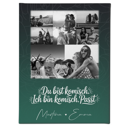 Personalisierte Leinwand für Freundinnen mit 8 Fotos und Herz Motiv Life doesnt come with a manual 1