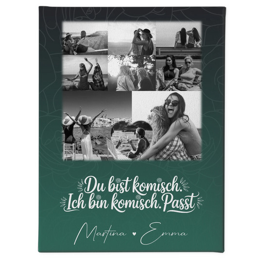 Personalisierte Leinwand für Freundinnen mit 8 Fotos und Herz Motiv Life doesnt come with a manual 1