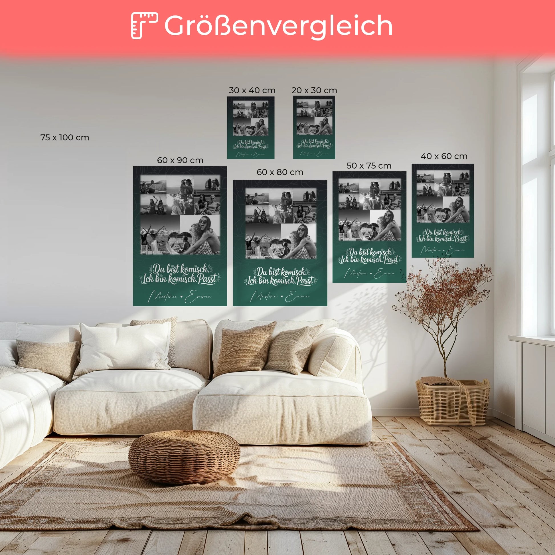 Personalisierte Leinwand für Freundinnen mit 8 Fotos und Herz Motiv Life doesnt come with a manual 6