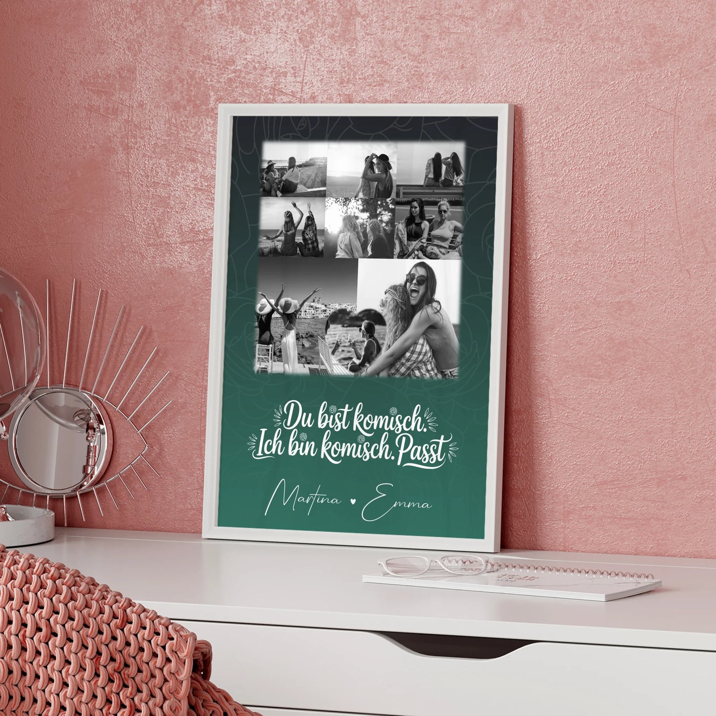 Poster Personalisiert Freundinnen 8 Fotos und 1 Herz Foto Life doesnt come with a manual