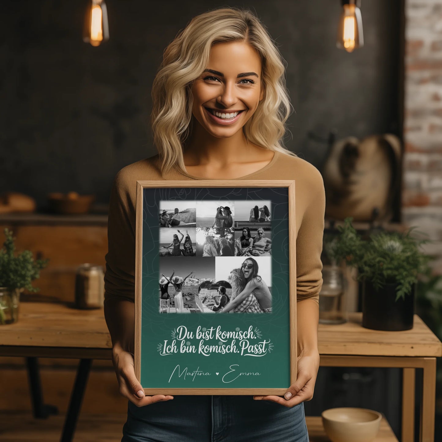 Poster Personalisiert Freundinnen 8 Fotos und 1 Herz Foto Life doesnt come with a manual