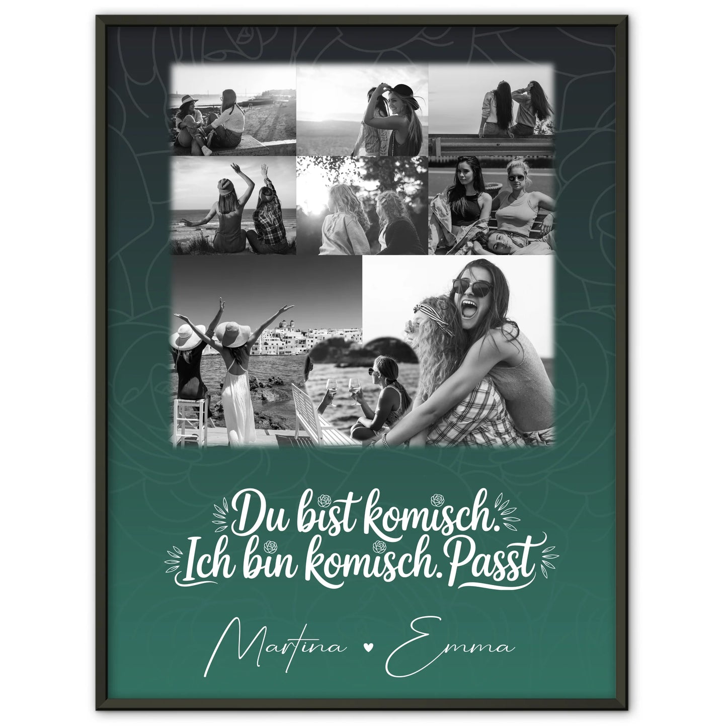Poster Personalisiert Freundinnen 8 Fotos und 1 Herz Foto Life doesnt come with a manual