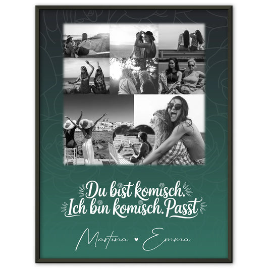 Poster Personalisiert Freundinnen 8 Fotos und 1 Herz Foto Life doesnt come with a manual