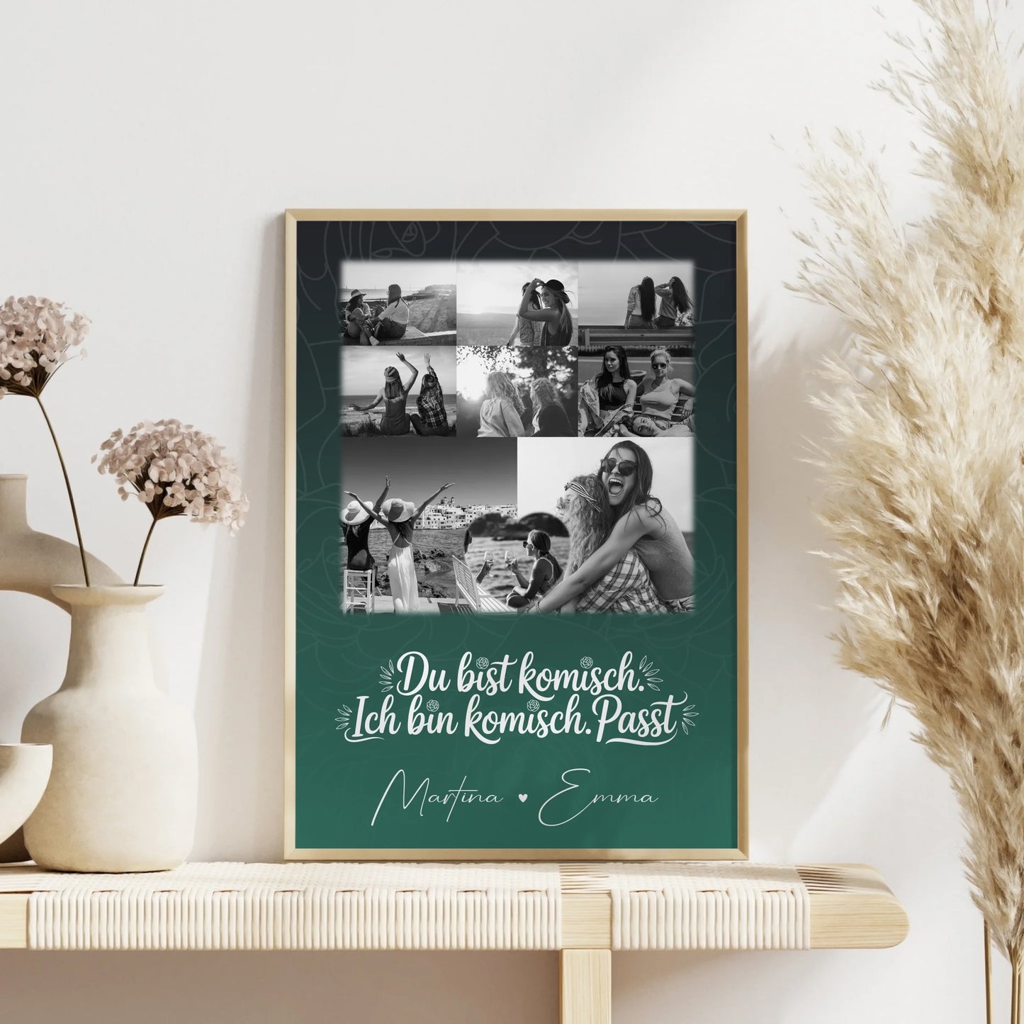 Poster Personalisiert Freundinnen 8 Fotos und 1 Herz Foto Life doesnt come with a manual