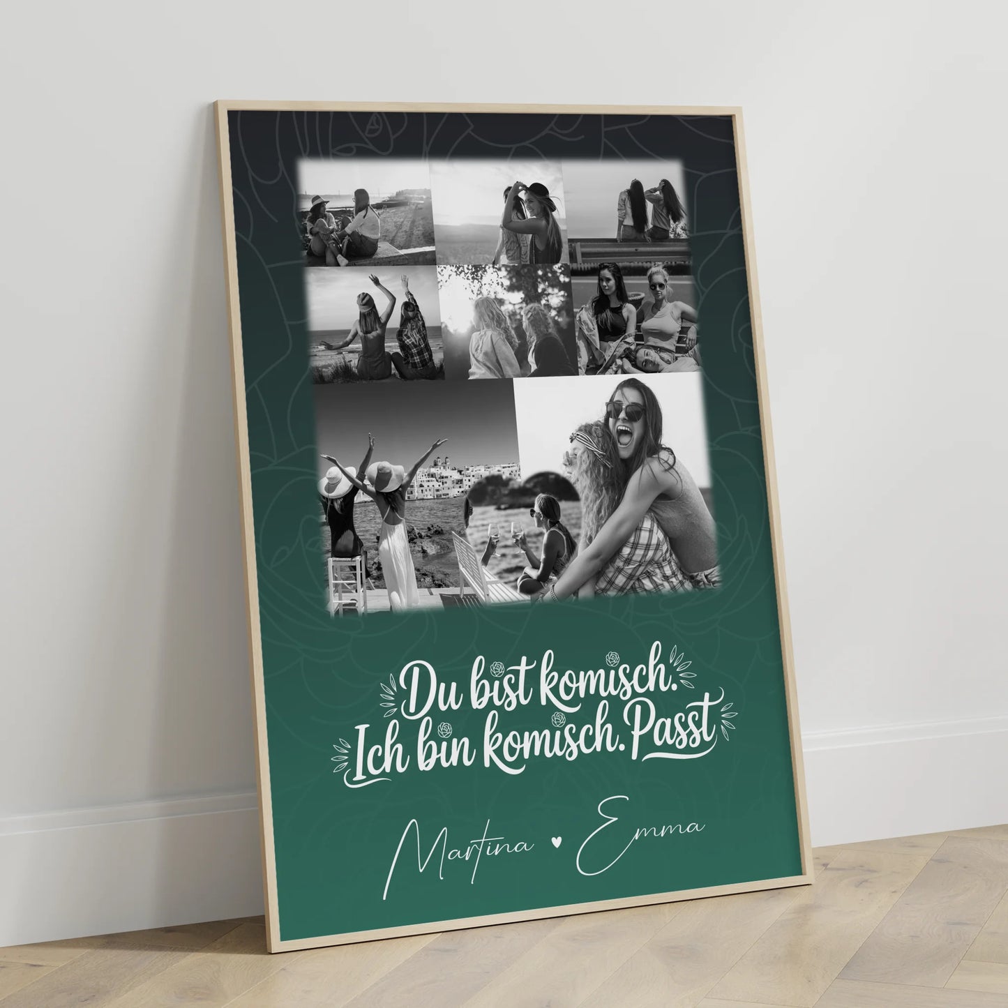 Poster Personalisiert Freundinnen 8 Fotos und 1 Herz Foto Life doesnt come with a manual