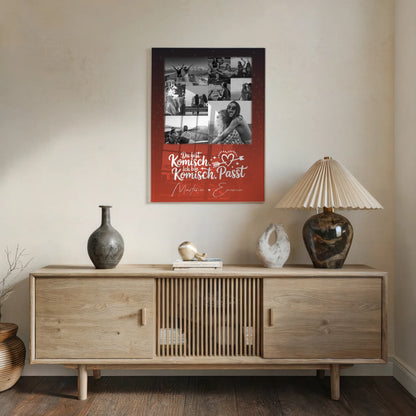 Personalisierte Geschenkidee für beste Freundin mit 9 Fotos Superheldin ohne Umhang Poster Leinwand Tasse