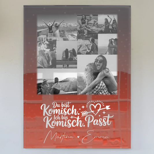 Personalisierte Geschenkidee für beste Freundin mit 9 Fotos Superheldin ohne Umhang Poster Leinwand Tasse