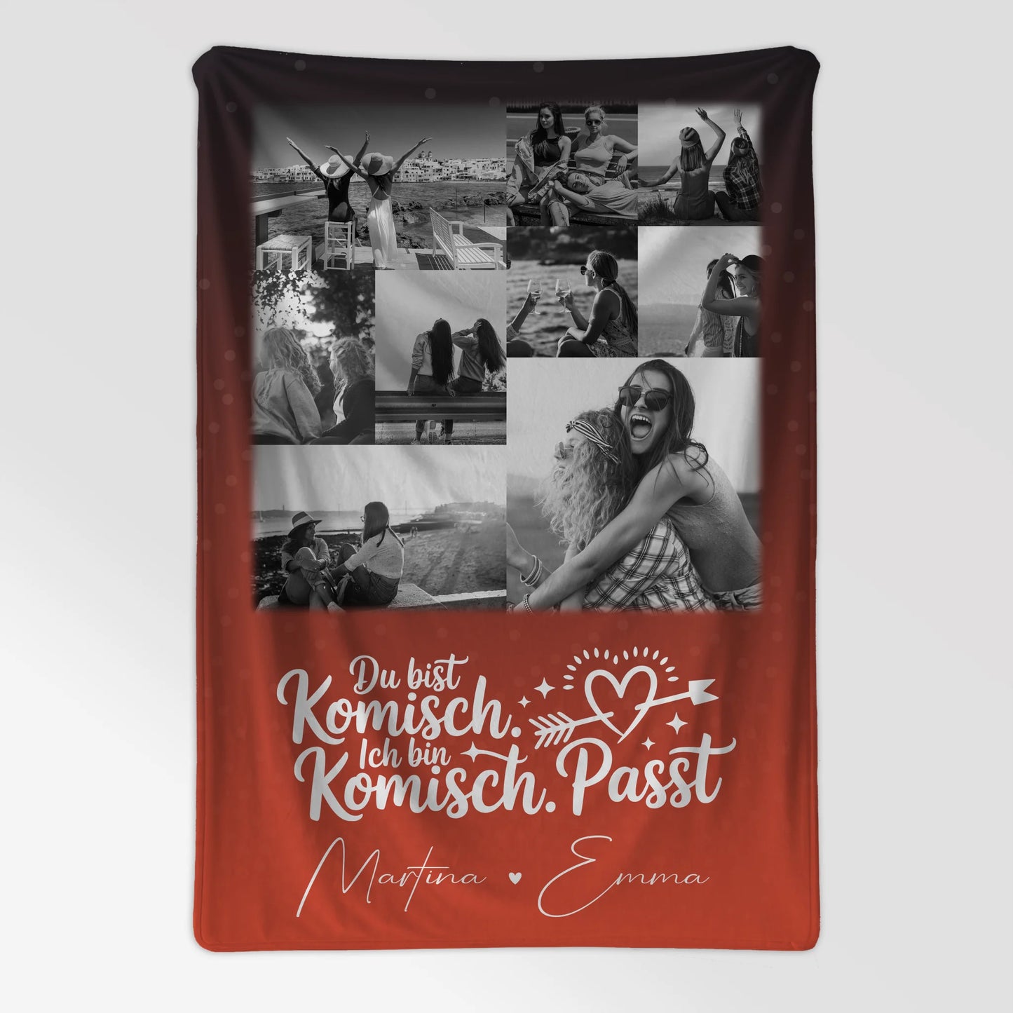 Personalisierte Decke beste Freundin mit 9 Fotos Superheldin ohne Umhang Geschenkidee 7