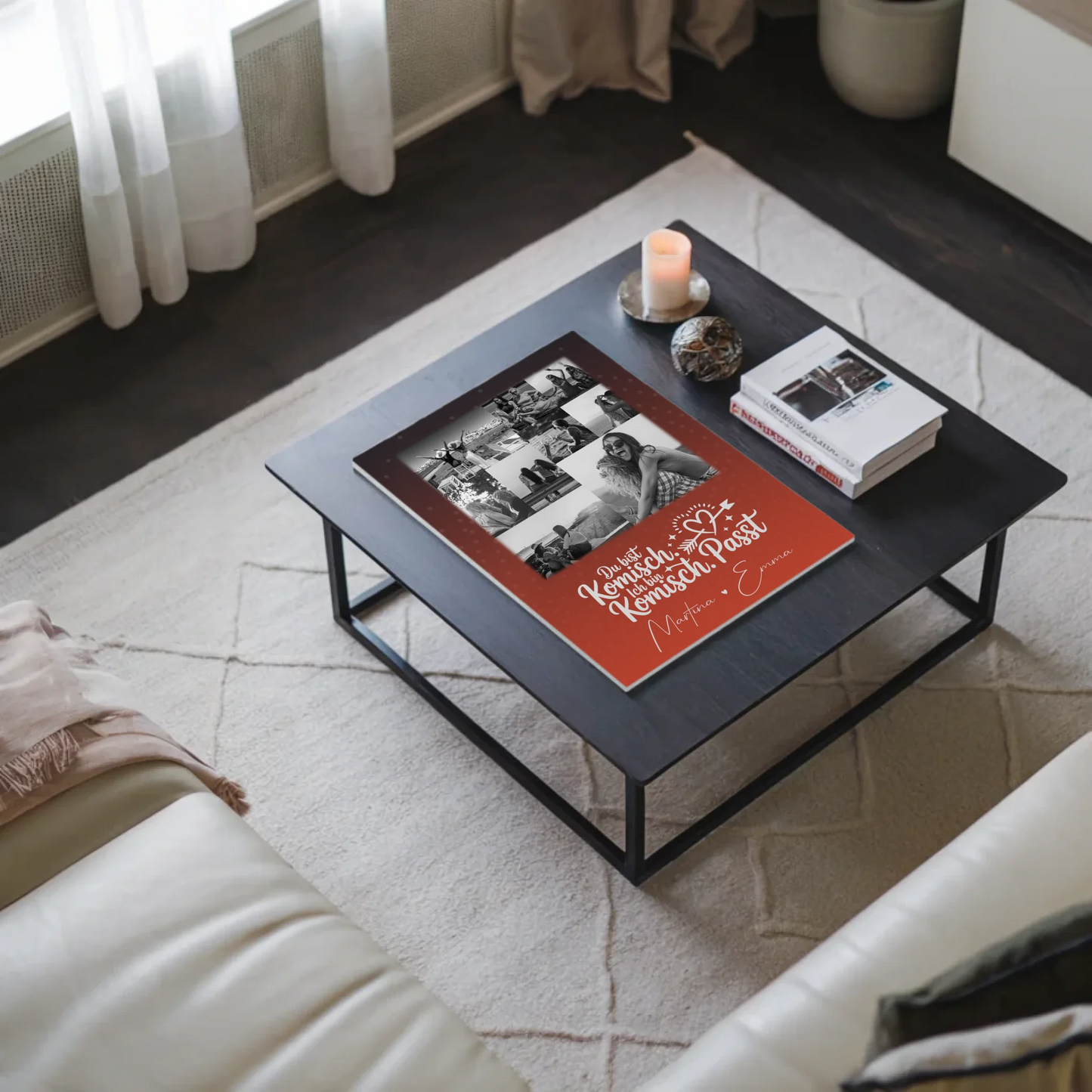 Personalisierte Fotoboard beste Freundin mit 9 Fotos Superheldin ohne Umhang Geschenk 9