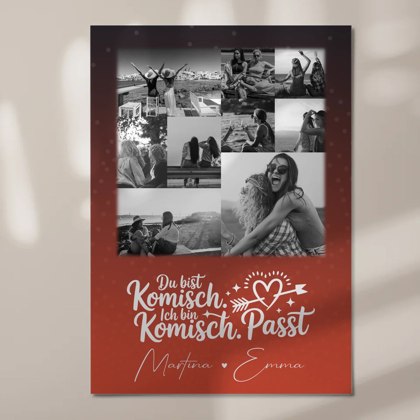 Personalisierte Fotoboard beste Freundin mit 9 Fotos Superheldin ohne Umhang Geschenk 7