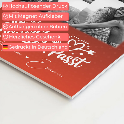 Personalisierte Fotoboard beste Freundin mit 9 Fotos Superheldin ohne Umhang Geschenk