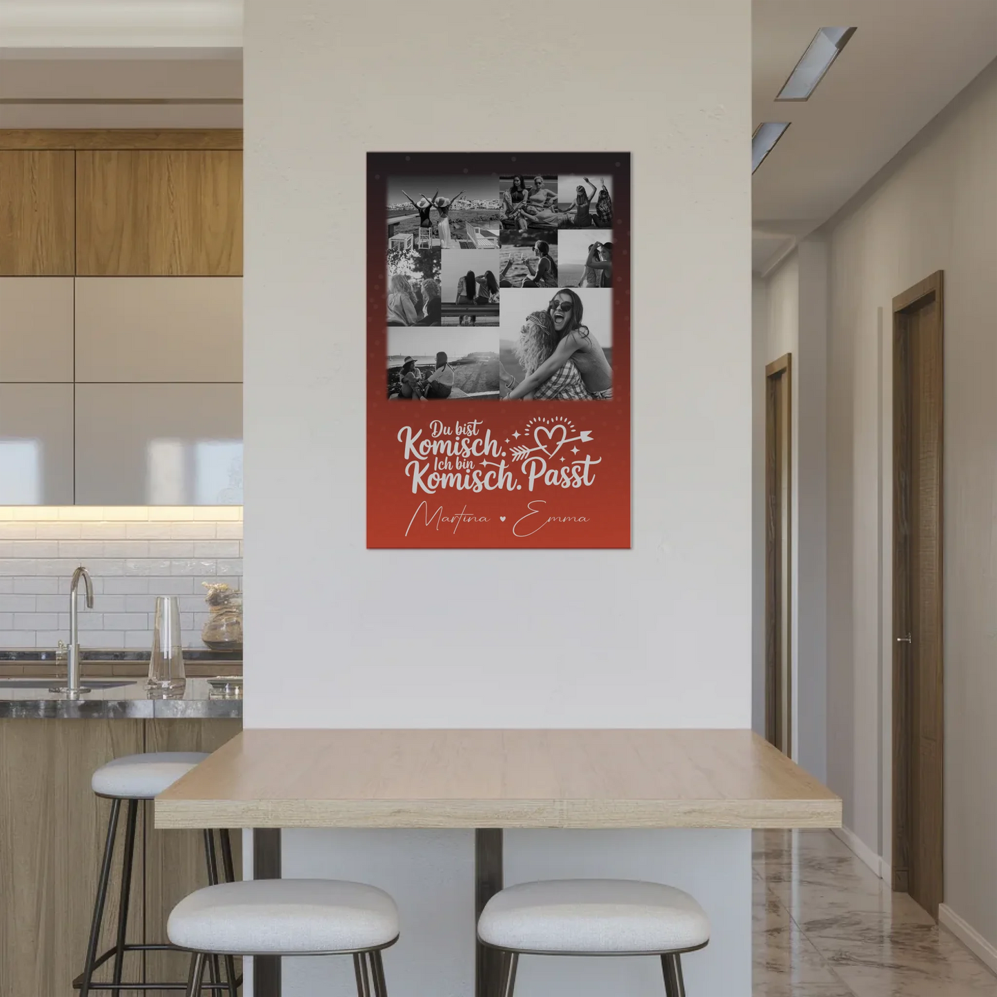 Personalisierte Fotoboard beste Freundin mit 9 Fotos Superheldin ohne Umhang Geschenk