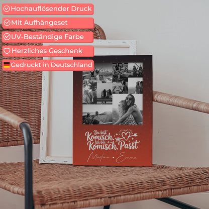 Personalisierte Leinwand beste Freundin mit 9 Fotos Superheldin ohne Umhang Geschenk 5