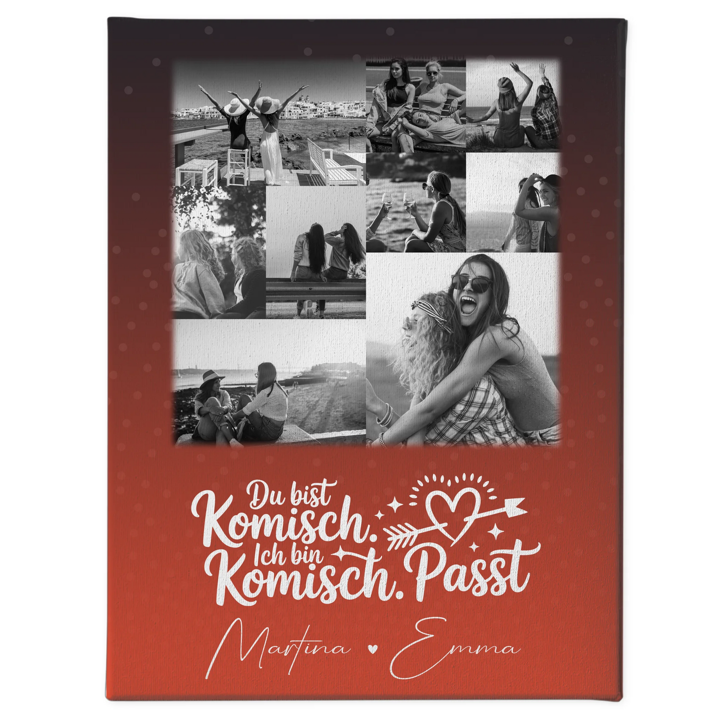 Personalisierte Leinwand beste Freundin mit 9 Fotos Superheldin ohne Umhang Geschenk 1