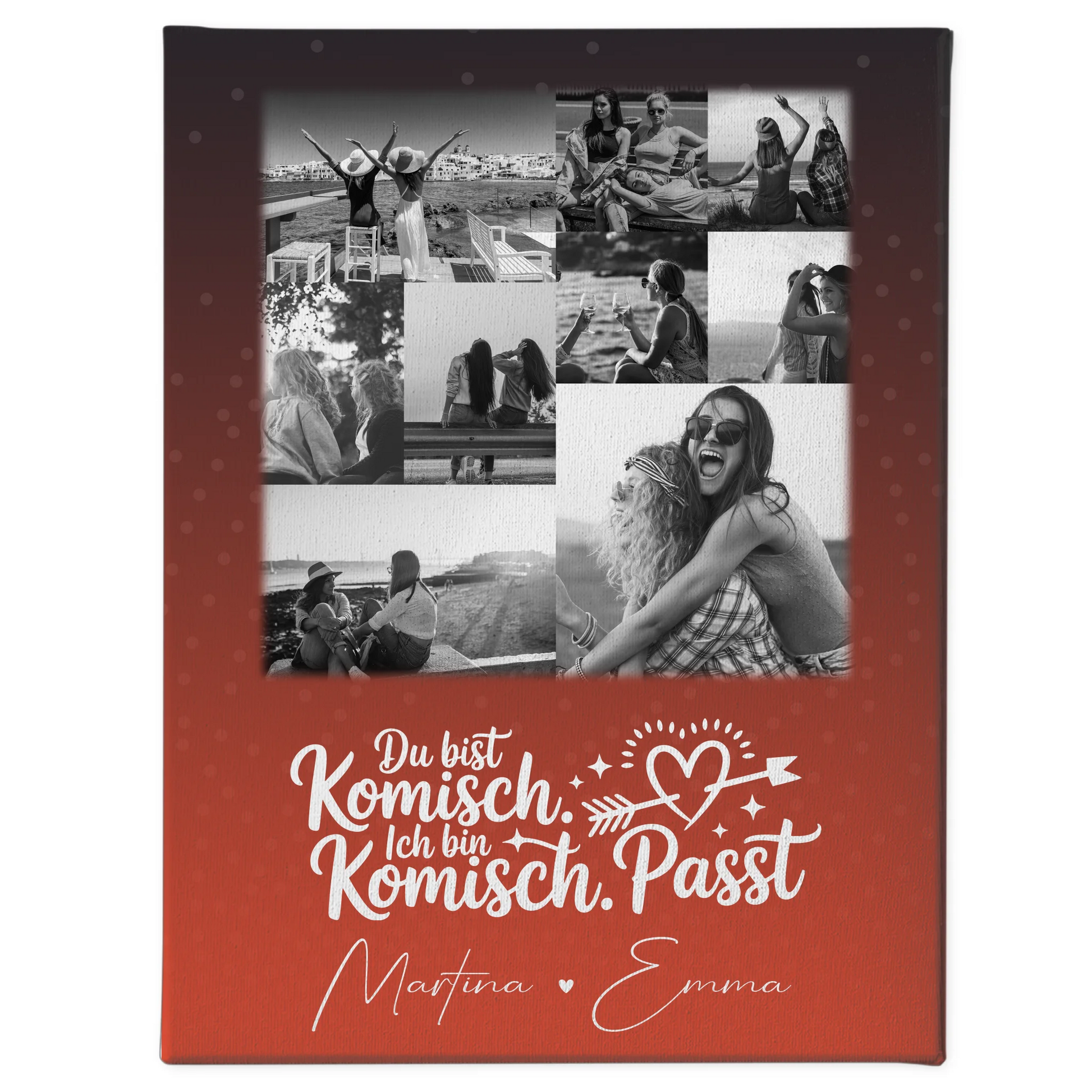 Personalisierte Leinwand beste Freundin mit 9 Fotos Superheldin ohne Umhang Geschenk 1