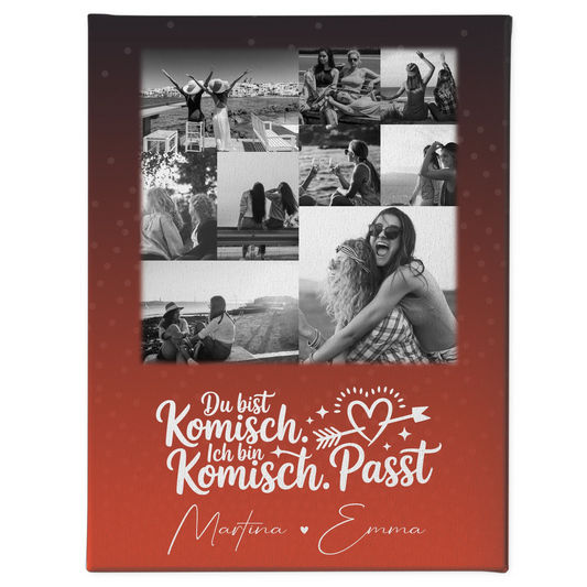 Personalisierte Leinwand beste Freundin mit 9 Fotos Superheldin ohne Umhang Geschenk 1