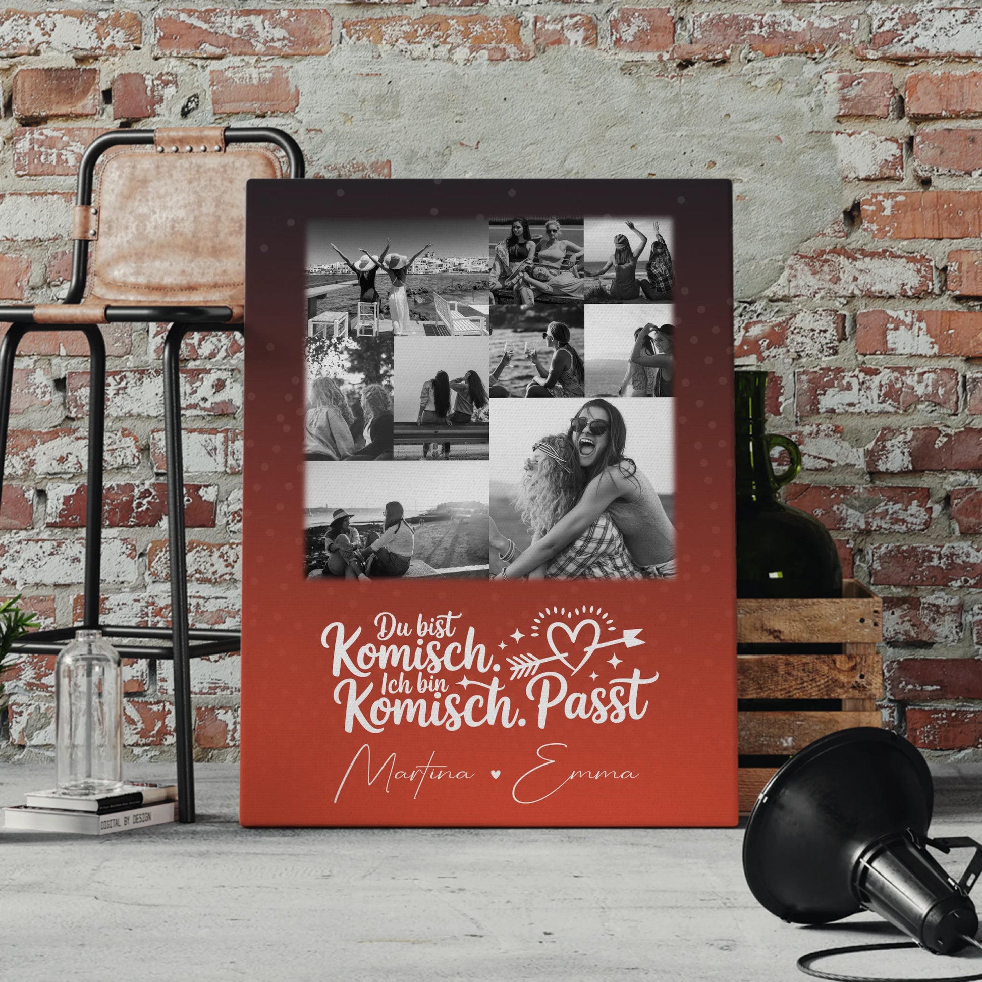 Personalisierte Leinwand beste Freundin mit 9 Fotos Superheldin ohne Umhang Geschenk 4