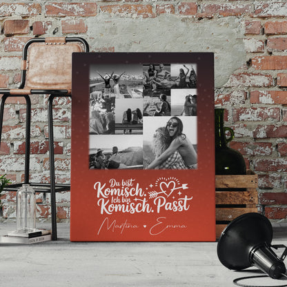 Personalisierte Leinwand beste Freundin mit 9 Fotos Superheldin ohne Umhang Geschenk 4