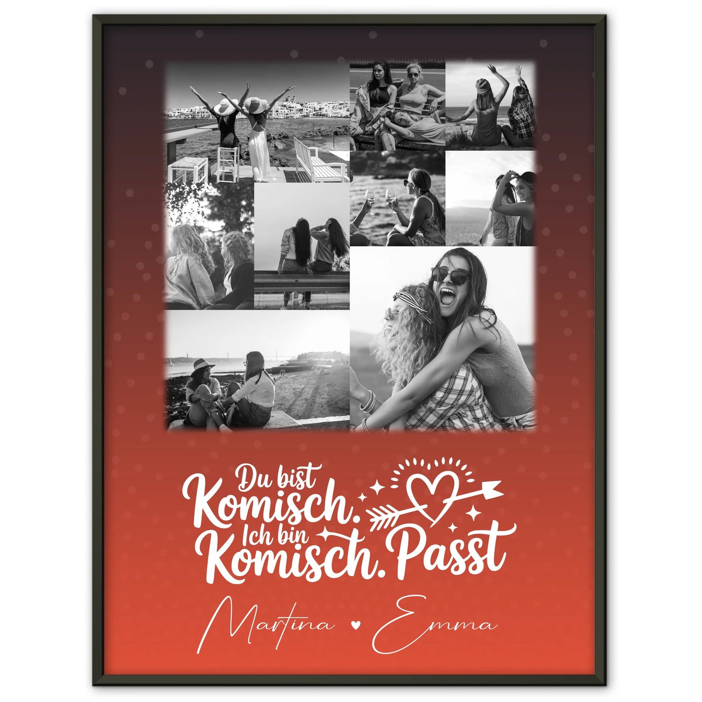 Beste Freundin Poster Mit Bild personalisiertes Geschenk mit 9 Fotos Superheldin ohne Umhang