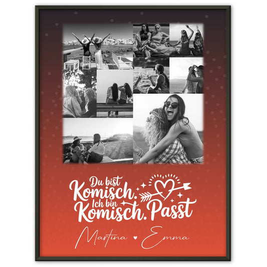 Beste Freundin Poster Mit Bild personalisiertes Geschenk mit 9 Fotos Superheldin ohne Umhang