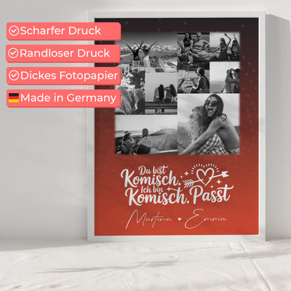 Beste Freundin Poster Mit Bild personalisiertes Geschenk mit 9 Fotos Superheldin ohne Umhang