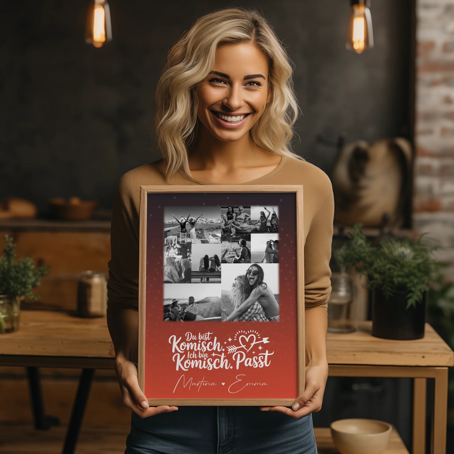 Beste Freundin Poster Mit Bild personalisiertes Geschenk mit 9 Fotos Superheldin ohne Umhang