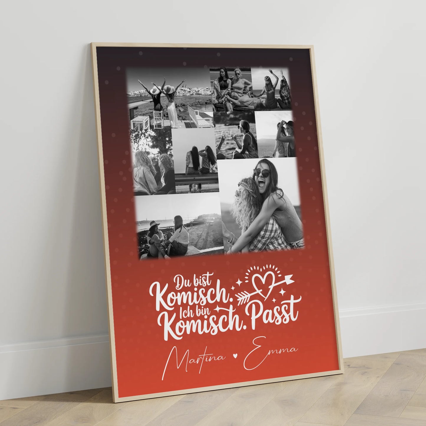Beste Freundin Poster Mit Bild personalisiertes Geschenk mit 9 Fotos Superheldin ohne Umhang