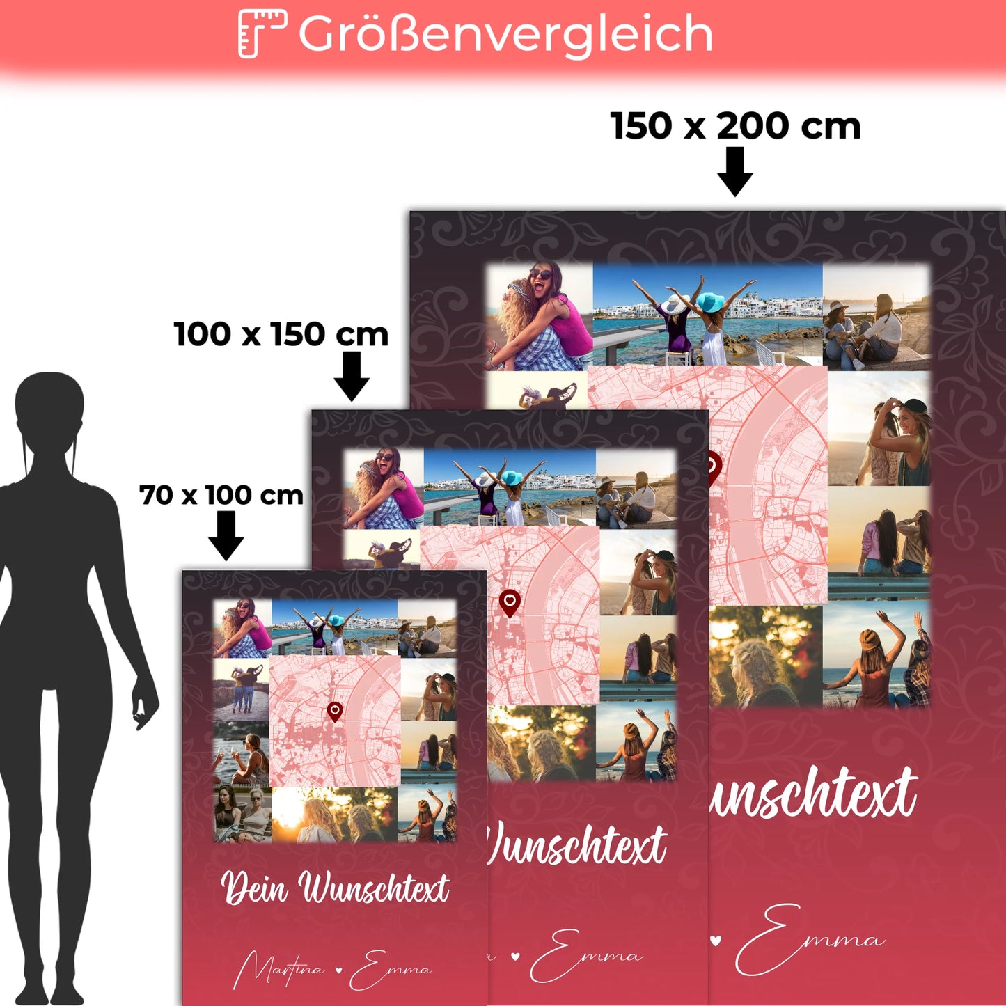 Decke mit Foto beste Freundin 10 Fotos Karte Wunschtext I got it from my mama 5